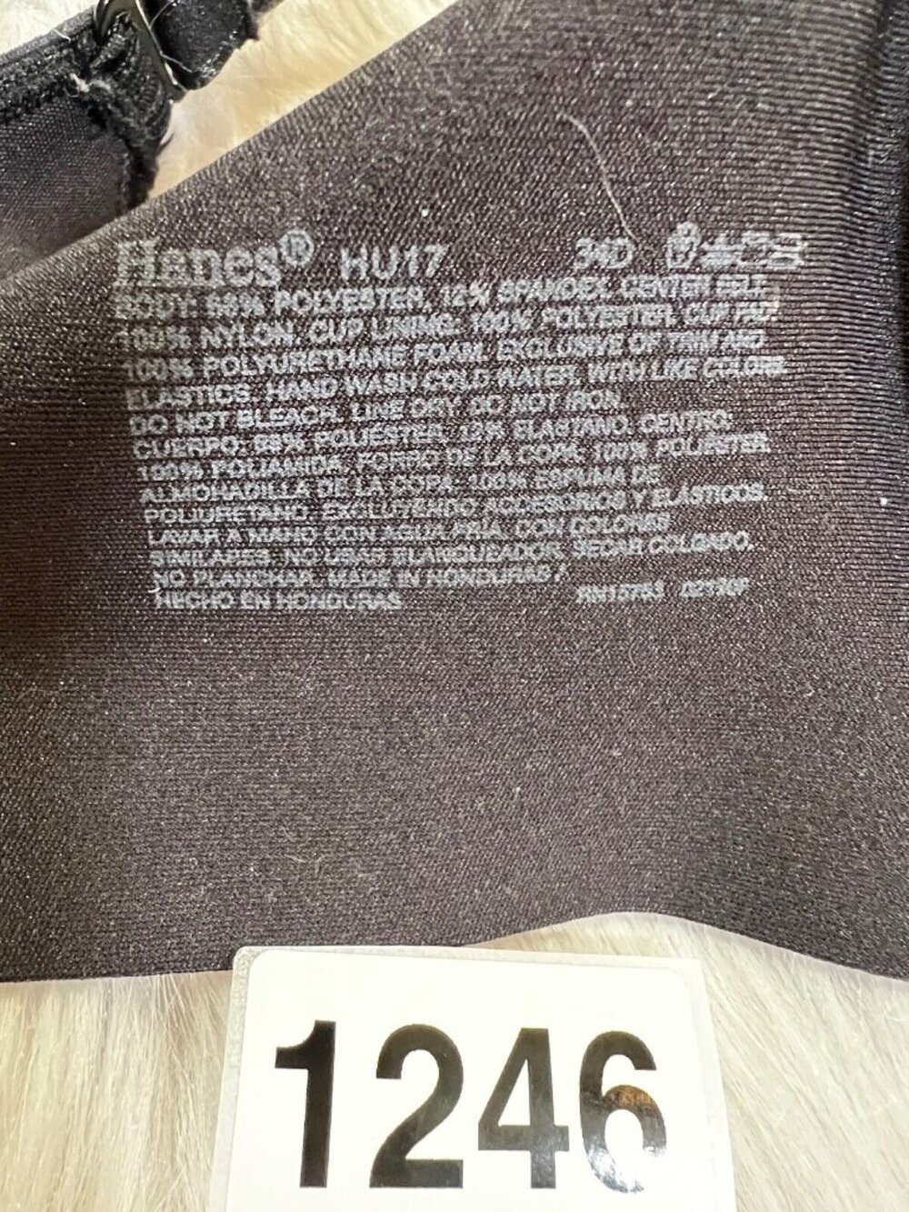 Hanes Full Coverage Bra T-Shirt Padded Black Multi Criss Cross Straps Solid 34D - Picture 5 of 5